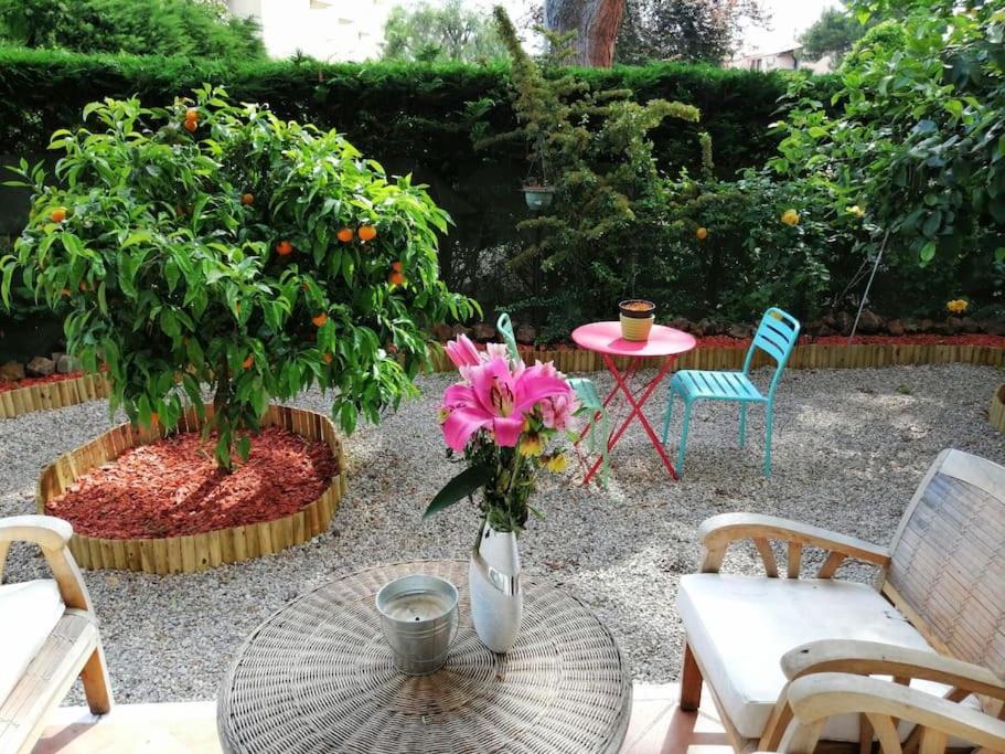 Beauvallon Plage - Magnifique T2 Avec Jardin, Proche Centre, Mer Antibes Esterno foto